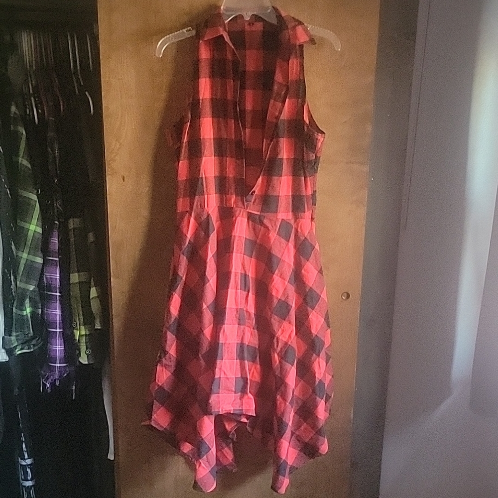 Plaid Tank Dress with Pockets